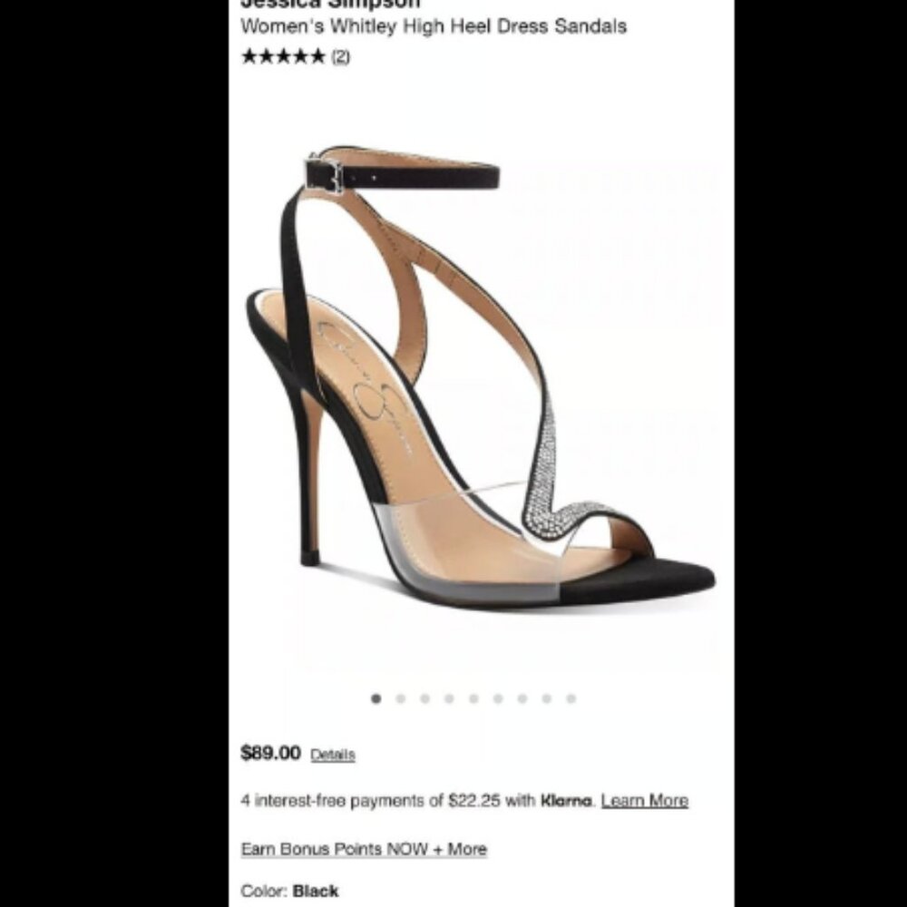 Jessica Simpson black Whitley crystal high heels pumps shoes 9.5